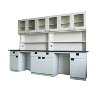Banc de travail d'angle avec armoire complète, banc d'essai opérationnel avec plan de travail en trempé