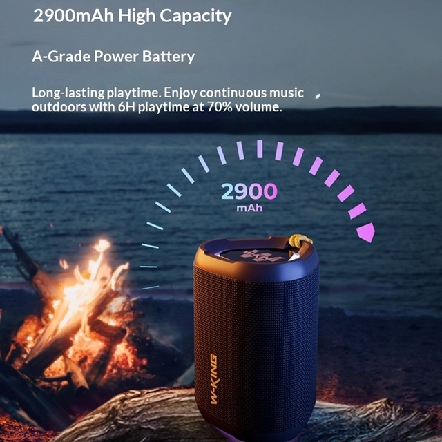 Weirjing D110 Portable Outdoor Waterproof Plastic Subwoofer 15W for 5.3 IPX7 Lithium Battery for 5.3 Sports Mini Speaker