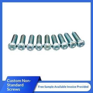 Tornillos de Presión de Acero al Carbono Puro, Plateados en Zinc, Cabeza Plana, Hexagonales, Autoperforantes y Autoblocantes - Product Image 2
