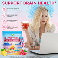 Poudre de maté instantanée super probiotique Yerba, très vendue, pour la perte de poids, sachets de boisson Yerba pour la concentration et le soutien de la santé intestinale