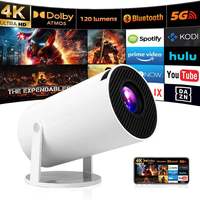 Mini projecteur HT88 2K avec haut-parleurs intégrés, sans fil/WiFi, portable, LCD, Android 11, système de cinéma maison, 120 lumens, 8 Go/1 Go