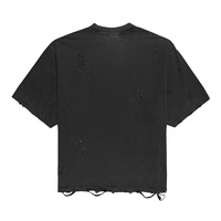 T-shirt Gothique en Coton Lourd 100% Teint et Délavé, Fabrication OEM de Haute Qualité par Usine Chinoise
