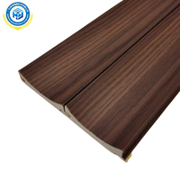 Panneau mural rainuré en WPC demi-lune 60 mm en charbon de bambou, revêtement mural moderne imperméable pour salon, usine OEM