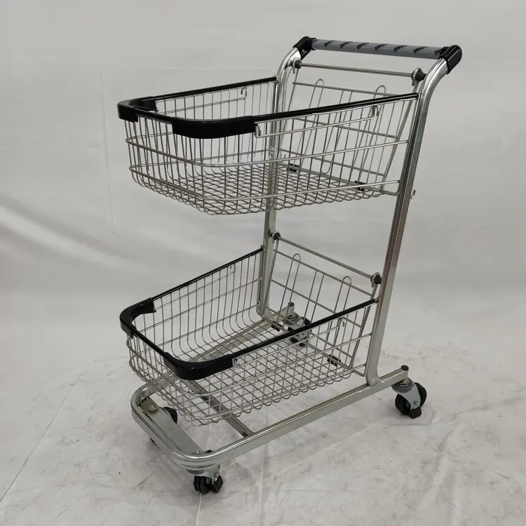 JS-CE-5 Americial Estilo EN1929 cesta dupla Supermercado Shopping Trolley