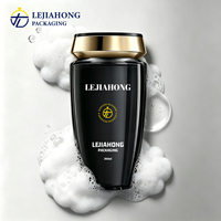 Envase Cosmético de Lujo de PET de 200/250 ml para Acondicionador de Cabello, Impresión a Color Personalizada, Tapa Abatible, Forma Cilíndrica, Acabado Dorado