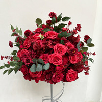 Boule de fleurs en soie rose, centre de table artificiel de haute qualité, décoration florale pour mariage, fête, maison, événement