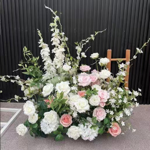 ALR- WG01 Fleurs artificielles en soie de haute qualité, inspirées de la nature, vertes, réutilisables, décoration de mariage, chemin de fleurs pour allée - Product Image 4