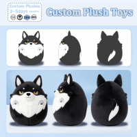 Peluches personnalisées de personnages d'anime classiques, forme ovale, peluches douces, peluche loup sur mesure, personnalisation pour les fans de jeux et les entreprises