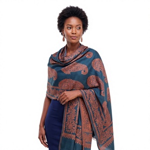 Chales de Invierno para Mujer al por Mayor, de Viscosa y Acrílico, con Diseño Paisley Jacquard, Estilo Pashmina, OEM, ODM, Personalizados - Product Image 1