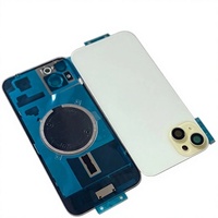 Verre arrière de qualité supérieure pour iPhone 15, 15 Plus, 16, 16 Plus – Remplacement avec cadre, bordure, plaque métallique et anneau magnétique