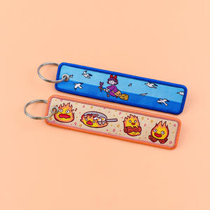 Porte-clés rectangulaire en tissu tissé, motif dessin animé <span class=keywords><strong>Totoro</strong></span> et Hommes Sans Visage, style anime japonais Hayao Miyazaki, pour moto - Product Image 3