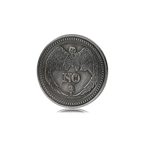 Souvenir Dark Custom Metal Black Challenge Devil Skeleton Coin