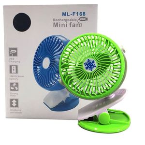 Ventilador de Escritorio Portátil Recargable con Abrazadera, Color Azul, Modelo WB2022, Hecho en Italia - Product Image 2