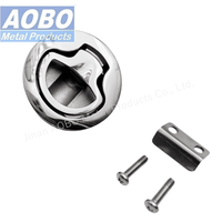 AOBO Petite poignée ronde Anneau de traction Serrure à loquet intégré RV Camper Camping-car Remorque Serrure de porte pour cylindres de serrure