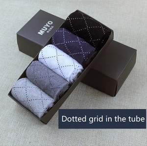 Alta qualidade dos homens Personalizados Tripulação Meias Spandex/Nylon/Mistura de Algodão Respirável Impressão Digital Corpo Negócio Meias Azul Gift Box - Product Image 4