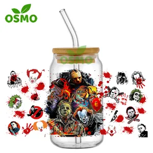 奥斯莫准备转移恐怖电影角色杯包装3D紫外Dtf包装16盎司Libbey罐20盎司25盎司40盎司酒杯