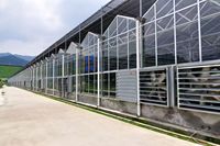 Rumah Kaca Multi-span Cerdas Skala Besar dengan Penutup Kaca dan Lembaran PC Dilengkapi Sistem Irigasi Hidroponik