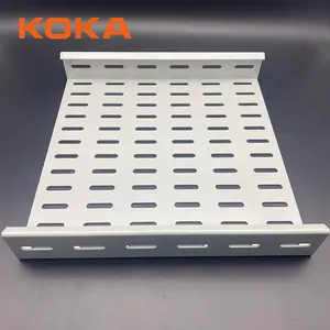 300mm 450mm Powder Coated GI Grey Perforated Cable Tray