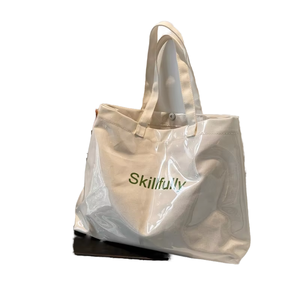 Sac de plage pour femmes, grand format, imperméable, transparent, en PVC, avec logo personnalisé, sac de shopping, sac à farine, recyclable - Product Image 1