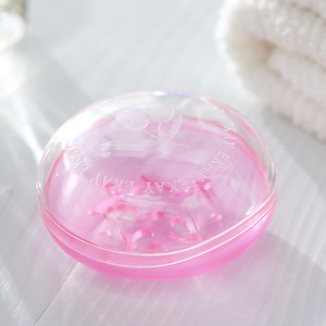Soap Dish Round With Lid Transparent Ps Material 8.2X8.2X4.5Cm For Bathroom Household Use - Product Image 3