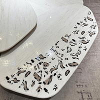 Table à thé italienne légère de luxe et créative en marbre naturel imprimé léopard moderne et simple pour villa meubles