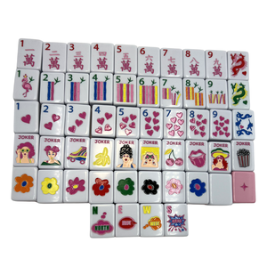 Tuiles de Mahjong Rose Pétale Sur Mesure XL Mega <span class=keywords><strong>Pop</strong></span> Divas Luxe Moderne Acrylique Sculpté Double Face Pour Réunions d'Amis Vente au Détail et en Gros - Product Image 2