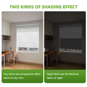 Doppels chicht Dual Blackout Sonnenschutz Tag und Nacht Jalousie für Hotel motorisierte Jalousien Rollläden für Fenster Smart Schatten