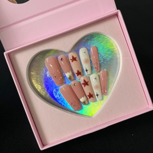 Venta caliente Lovely Handmade 3D Soft Gel Press On Nails Valentine's Nail Art Charms Nails PARA EL Día de San Valentín - Product Image 3