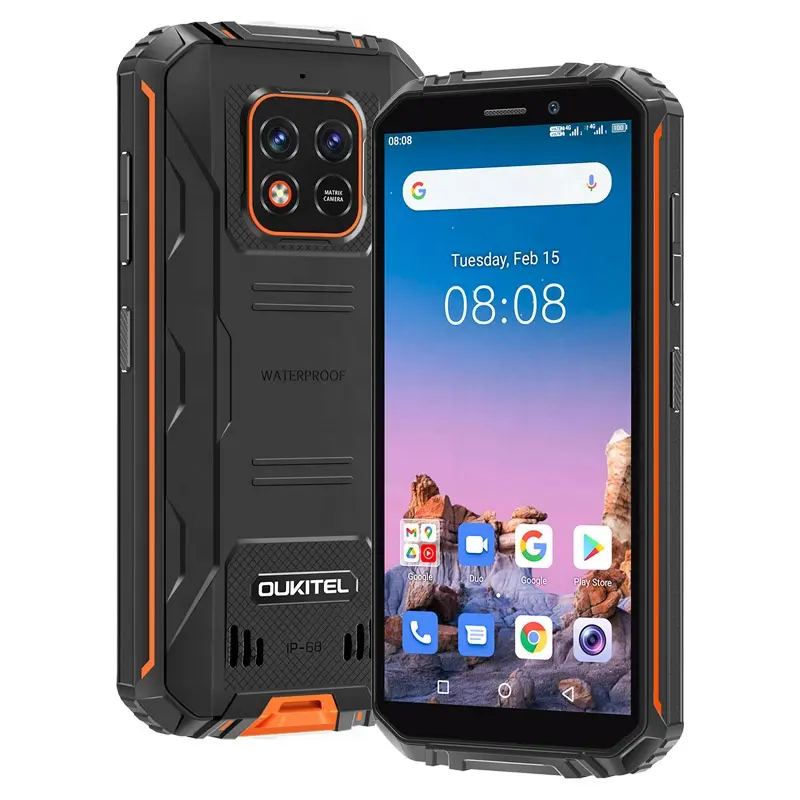 OUKITEL WP18 6 Inch Screen Mobile Phone 12500mAh Big Battery 18W Quick Charging Android 11 IP68 Waterproof Smartphone