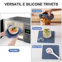 Sous-verre multifonctionnel en silicone carré en nid d'abeille Set de table isolé Casserole de cuisine Ménage épaissi Tapis de nourriture Coussinets