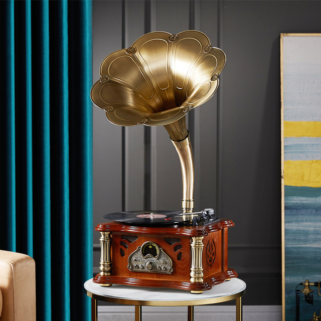 Vinyl Multi Turntable Record Player Gramophone Audio Receiver F Multifunctional Player Supply Wooden Gramophone
