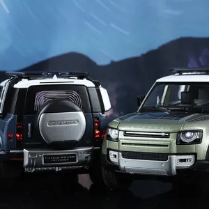 Modellino Auto Land Defender 110 Fuoristrada in <span class=keywords><strong>Scala</strong></span> <span class=keywords><strong>1</strong></span>:<span class=keywords><strong>24</strong></span> in Lega di Zinco con Suono e Luci, Funzionamento a Batteria, da Collezione per Bambini - Product Image 2