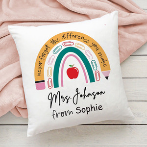 <strong>Personalised</strong> Nordic Plain Rainbow Pillow Case Custom Name <strong>Cushion</strong> <strong>Cover</strong> Thank You Helping Me Shine Teacher Appreciation Gifts - Product Image 6