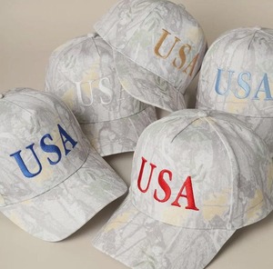 Gorra de Béisbol Bordada de EE. UU., 6 Paneles, Ajustable, Unisex, de Algodón, Informal, para Primavera/Verano, con Patrón de Camuflaje y Logotipo Frontal - Product Image 3