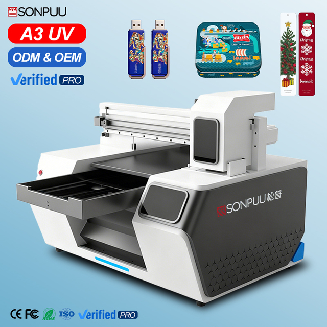 Automatic Multi Color UV Inkjet Flatbed Tube Printer A3 330x600mm Egg Flex High-Speed for Phone Cases Glass Bottles Cylindrical