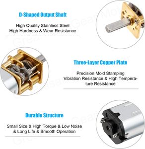 맞춤형 고 토크 소형 기어 박스 3V ~ <span class=keywords><strong>12V</strong></span> N20 N30 팬용 메탈 기어 모터 12mm <span class=keywords><strong>DC</strong></span> 모터 - Product Image 5