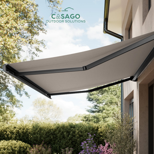 Auvent de fenêtre en aluminium imperméable à cassette intégrale, rétractable, protection solaire extérieure avec manivelle - Product Image 1