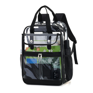 Pour <span class=keywords><strong>Amazon</strong></span> vente chaude femmes japonais à la mode PVC Transparent <span class=keywords><strong>sac</strong></span> à dos étanche fermeture éclair anti-éclaboussures natation gelée - Product Image 4