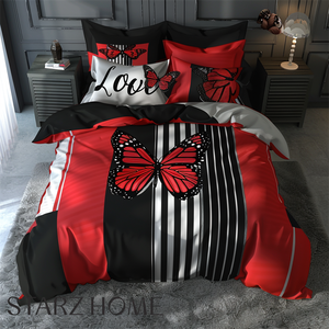 STARZ HOME-Couette en <span class=keywords><strong>gaze</strong></span> <span class=keywords><strong>de</strong></span> <span class=keywords><strong>coton</strong></span> satin, literie pour filles, draps, couette, lot <span class=keywords><strong>de</strong></span> 4 pièces, Queen - Product Image 2