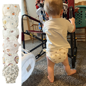 Bebek eğitim yumuşak pamuk bezi yürüyor yıkanabilir pantolon kullanımlık sevimli yenidoğan Nappy pantolon bez bebek bezi iç çamaşırı 2-16kg çocuklar - Product Image 2