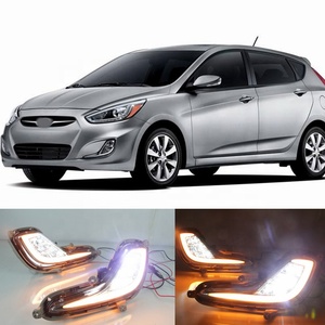 Chức Năng Tín Hiệu Rẽ Màu Vàng 12V Xe <span class=keywords><strong>DRL</strong></span> Đèn <span class=keywords><strong>LED</strong></span> Chạy Ban Ngày Đèn Sương Mù Cho Đèn Pha Hyundai Accent Solaris 2010 - 2013 - Product Image 2