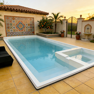 Piscina Rústica con Borde de Piedra Natural, Piscina Prefabricada de Bajo Mantenimiento para Patio Trasero - Product Image 6