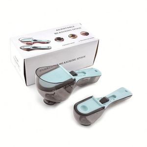 2022 <b>Kitchen</b> <b>Gadgets</b> New 2pc Plastic Adjustable Measuring Spoon in Measure With Adjustable Scale - Product Image 1