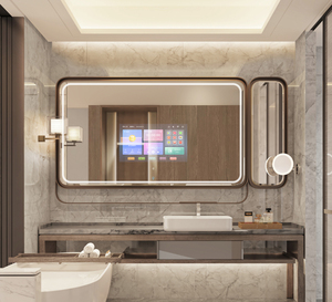 Miroir de salle de bain intelligent avec écran tactile LED, miroir de <span class=keywords><strong>fitness</strong></span> et de gym pleine longueur pour l'entraînement à domicile, miroir de salle de bain magique avec Android - Product Image 1