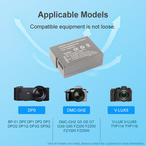 DMW-BLC12 Lithium-Ion pin dmwblc12 thay thế pin cho kỹ thuật số <span class=keywords><strong>Lumix</strong></span> <span class=keywords><strong>DMC</strong></span>-GH2 gh2h <span class=keywords><strong>fz200</strong></span> G6 G5 g5k gh2k G80/81/85 máy ảnh - Product Image 4