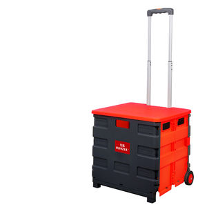 รถเข็นและรถเข็นช็อปปิ้งแบบพกพาทำจากพลาสติกพร้อมล้อรถเข็นแบบพับได้กล่อง35กก. - Product Image 5