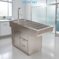 Table d'opération multifonctionnelle en acier inoxydable OSCAT ET-9 pour équipement médical vétérinaire, idéale pour les cliniques vétérinaires