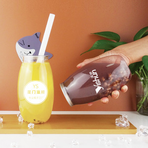 Garrafas Plásticas com Tampa de Anel para Atacado, Potes Plásticos com Anel de Abertura para Suco de Frutas e Água, Latas Transparentes PET Pop para Refrigerantes e Bebidas - Product Image 5