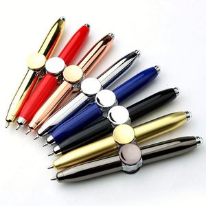 Hot-Selling Fidget Spinner Stress Relief Metal Ballpoint Pen <b>Led</b> Light Gel With Logo Custom Pens for Giving As a Gift - Product Image 1