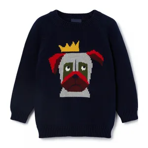 Knit sweater designer kids clothes China cute dog baby boy warm wear wholesale
